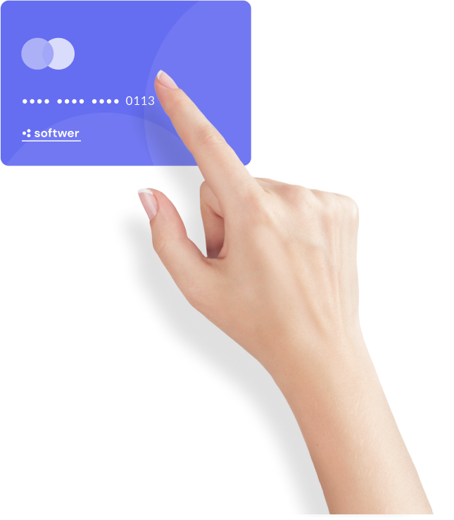 hand with card