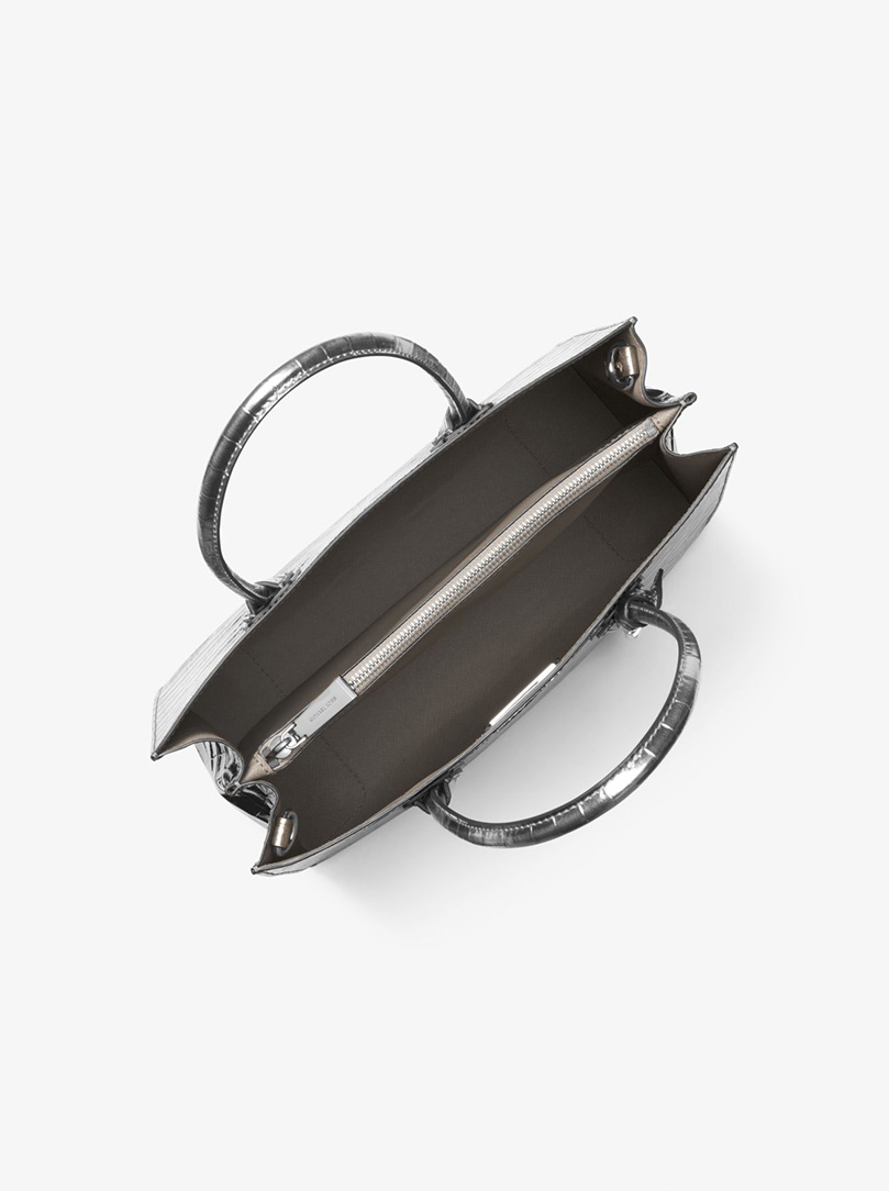 Mercer Metallic Embossed Leather Tote_1 img