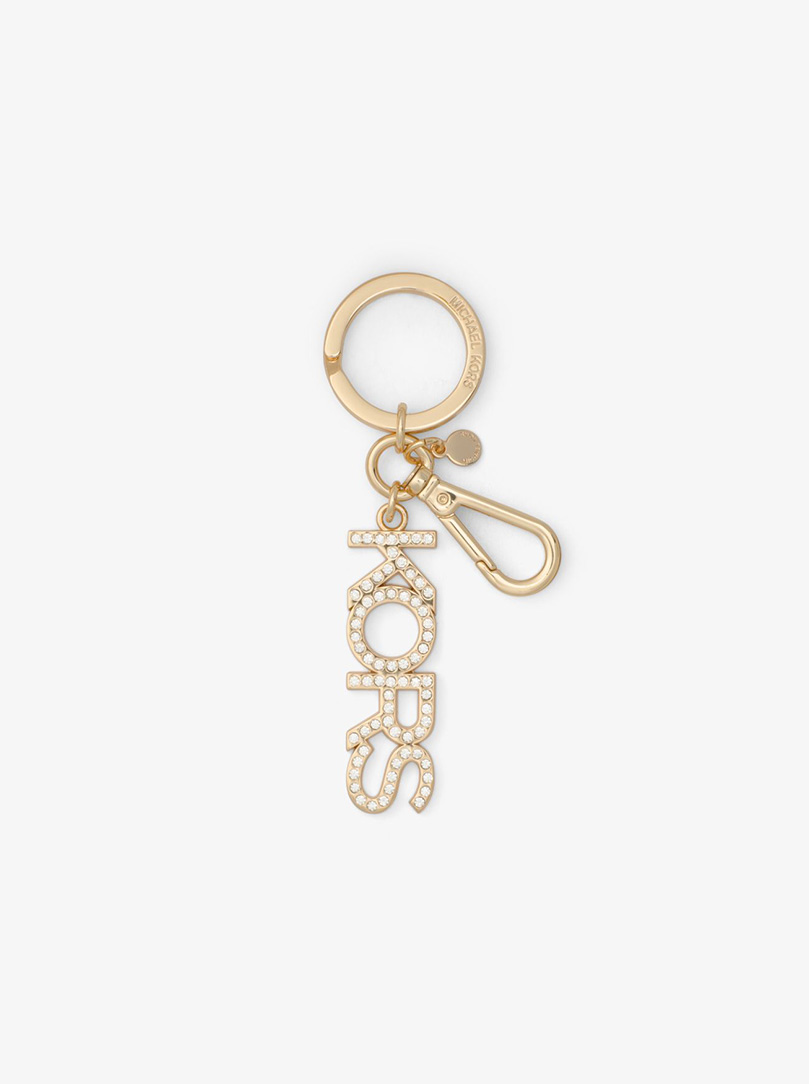 Pave Gold Tone Logo Key Chain img