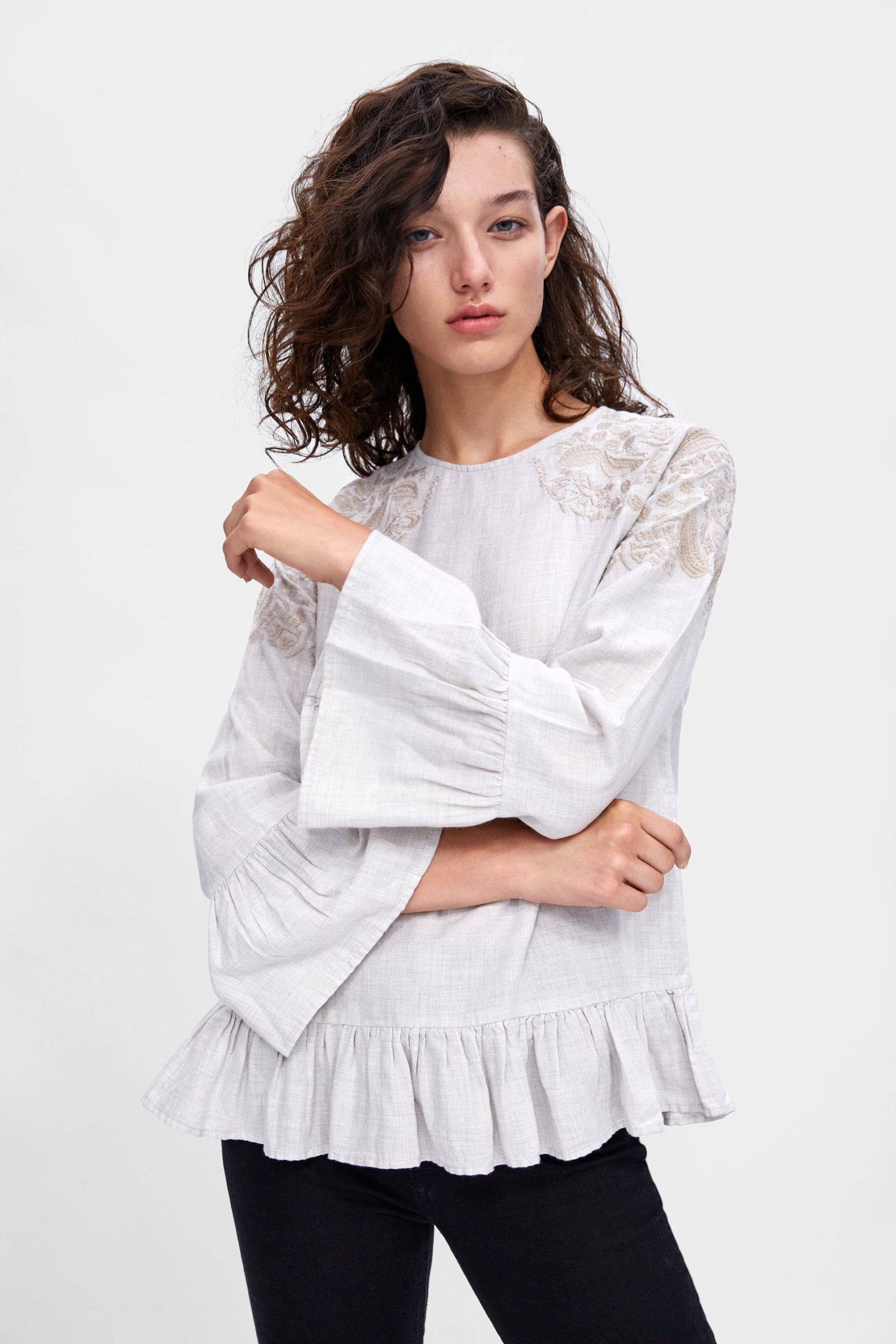 BLOUSE WITH EMBROIDERED SLEEVES (2)