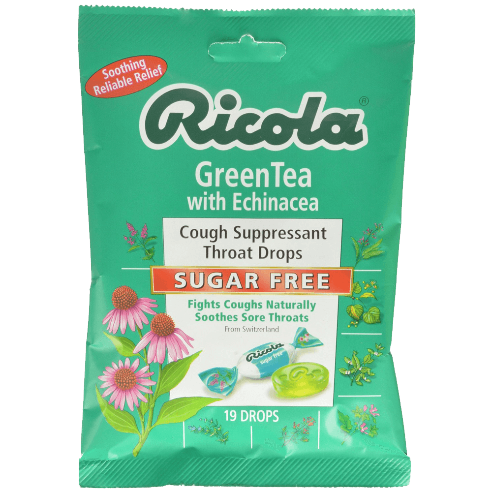 Ricola Cough Suppressant Throat Drops Green Tea with Echinacea Sugar Free 19 Drops 1 Ricola Cough Suppressant