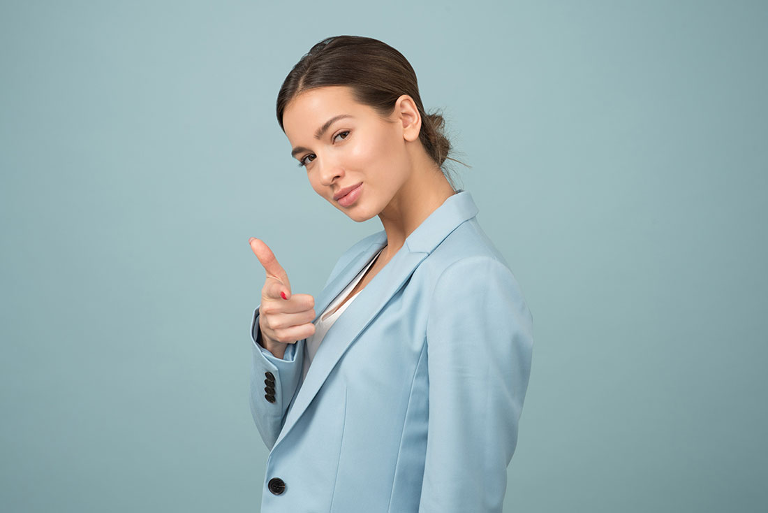 girl in a blue jacket