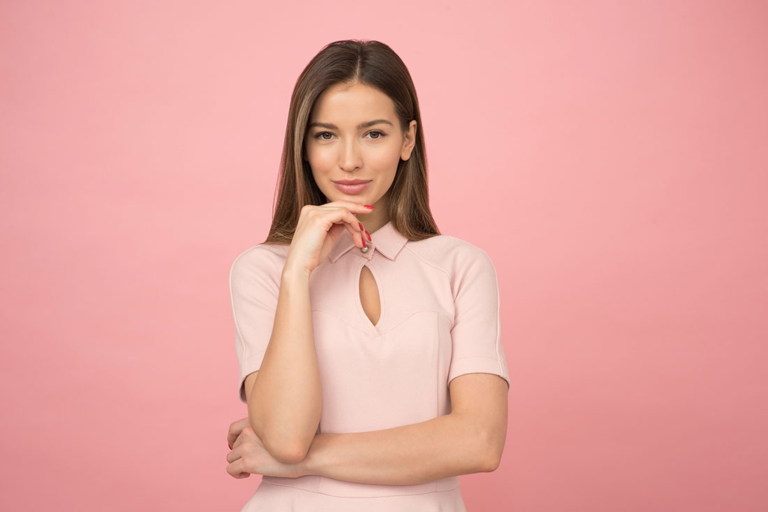 girl in a pink dress