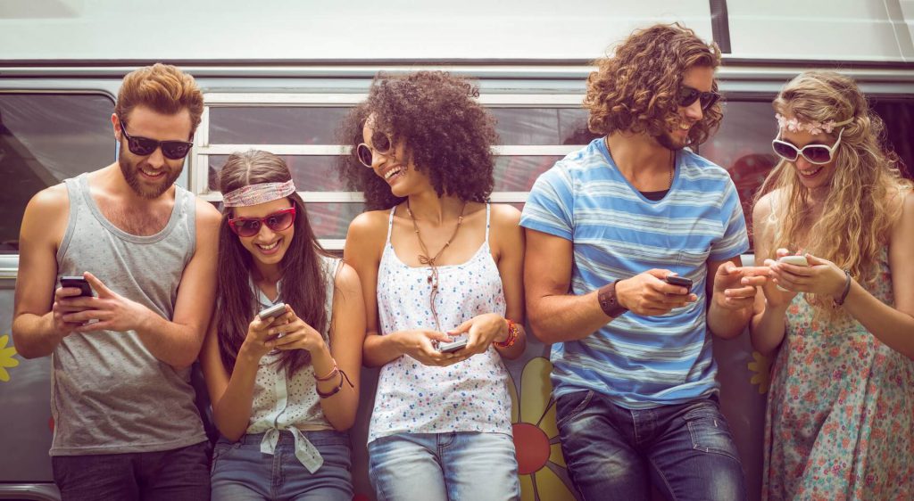 Young people smiling